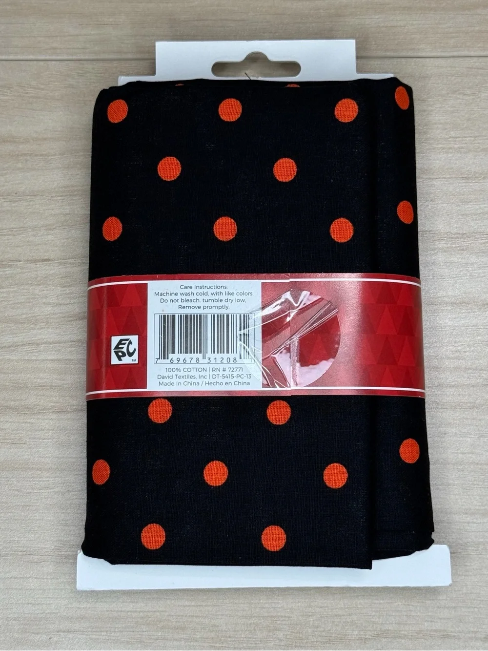 Black with Orange Polka Dots - Cotton 1-Yard HALLOWEEN